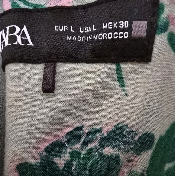 Zara | Floral Print Linen Blend Dress - Picture 5 of 7